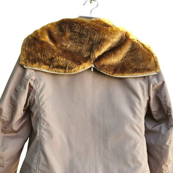 Vintage Triton Hall Hong Kong Men’s Ski Jacket Faux Fur Lined Beige Hood - Picture 7 of 16